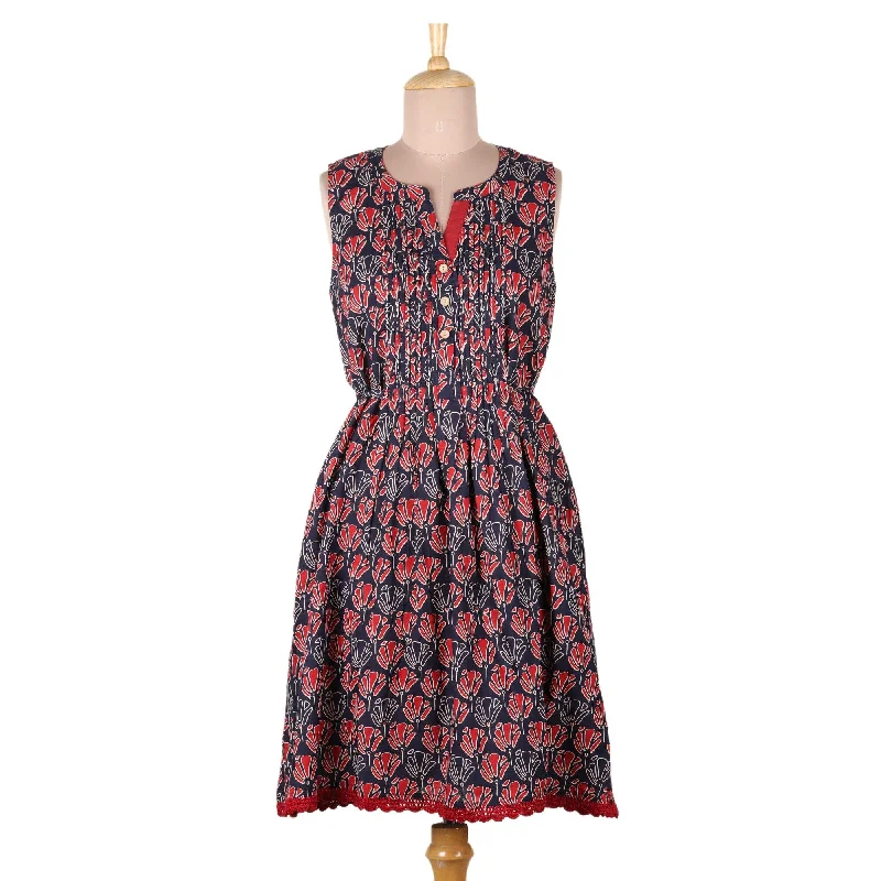Women's Transitional Garments Feminine Soft - Hued Look Novica Handmade Tulip Delight Sleeveless Cotton Dress