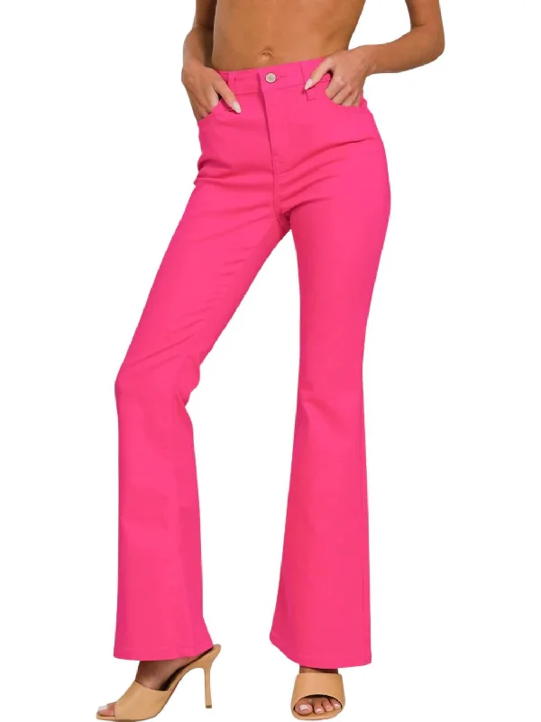 Women's Charming Outfit For Events Big Savings On Rustic Countryside Styles Anastasia High-Rise Bootcut Denim Pants In Fuchsia Women's Charming Outfit For Events Big Savings On Rustic Countryside Styles Anastasia High-Rise Bootcut Denim Pants In Fuchsia