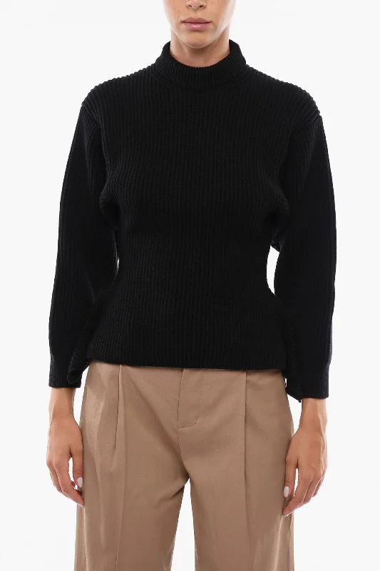 Women's Trendy Casual Outfit Flash Sale Alaia Asymmetric Hem Wool Blend Sweater