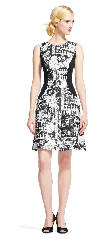 Trendy Athleisure Clothing For Women Unbeatable Prices Adrianna Papell - Sleeveless Multi Print Panel Dress AP1D100412SC