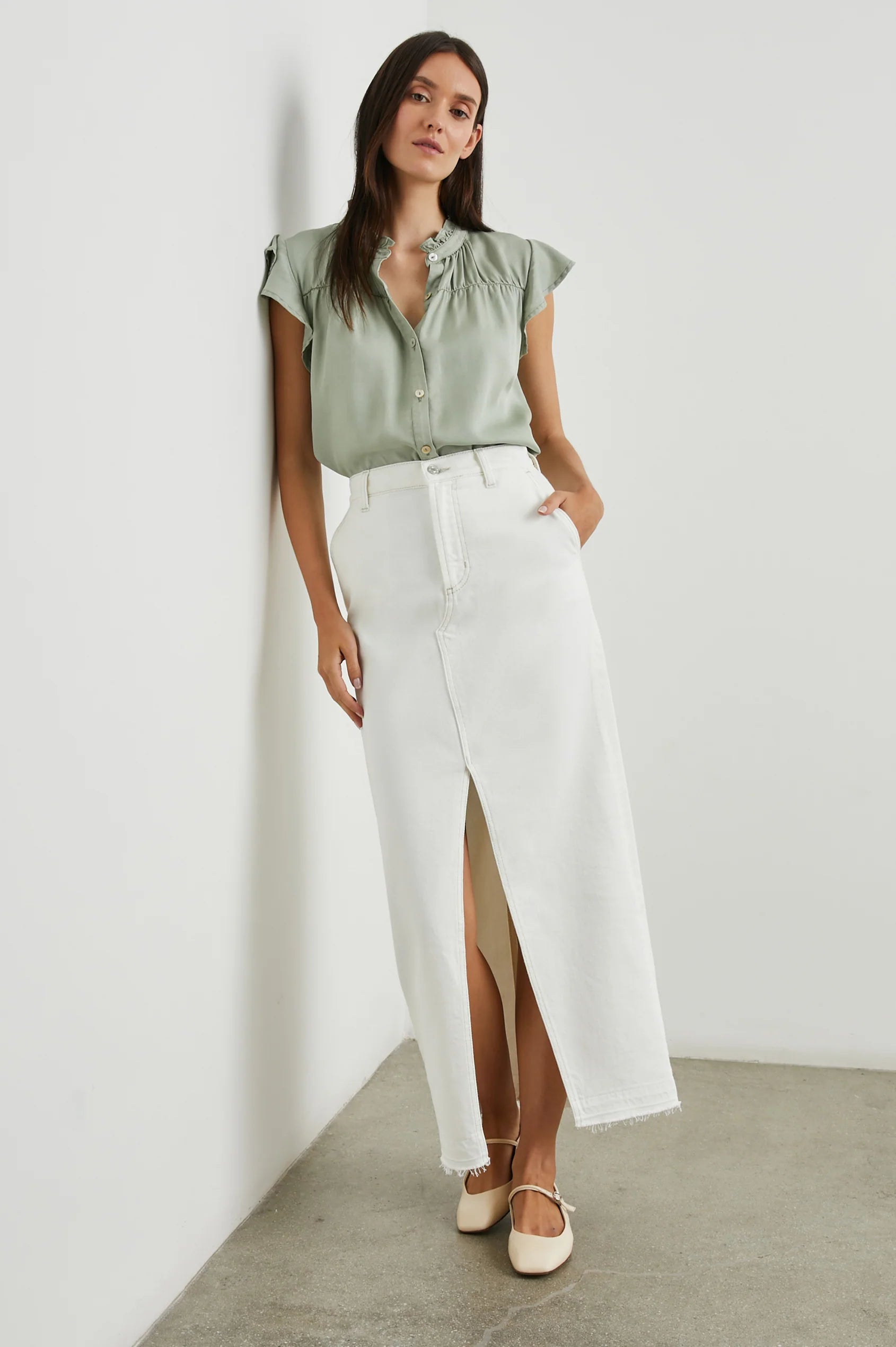 Affordable Women's Clothes End Of Season Sale Rails - Manhattan Long Denim Skirt