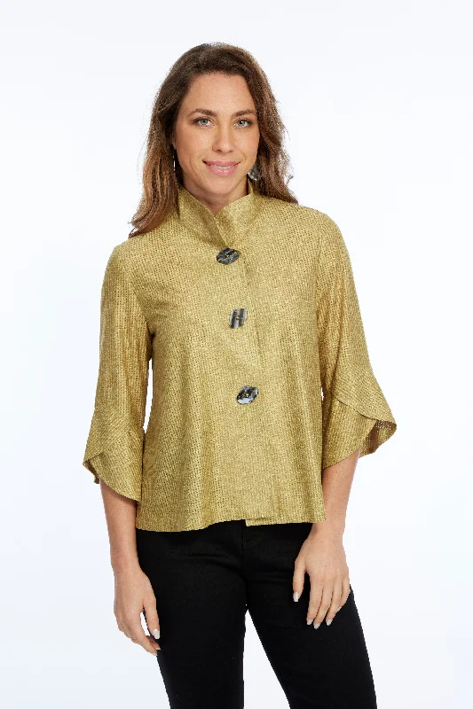 Stylish And Comfortable Clothing For Women Sustainable Fashion Extravaganza Women's Gold Mesh Jacket Vaya LIOR Stylish And Comfortable Clothing For Women Sustainable Fashion Extravaganza Women's Gold Mesh Jacket Vaya LIOR