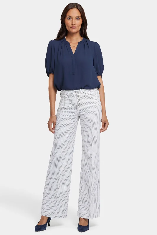 Casual Attire For Women Special Occasion Wear Teresa Wide Leg Jeans - Palencia Stripe Casual Attire For Women Special Occasion Wear Teresa Wide Leg Jeans - Palencia Stripe