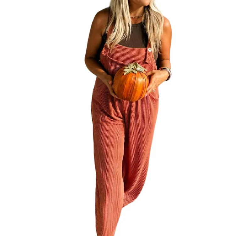 Stylish Clothes For Women Summer Deals Karli Boho Overalls In Rust