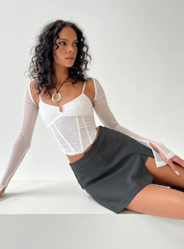 Women's Holiday Attire Trend Setting Wardrobe Adelea Skort Slate