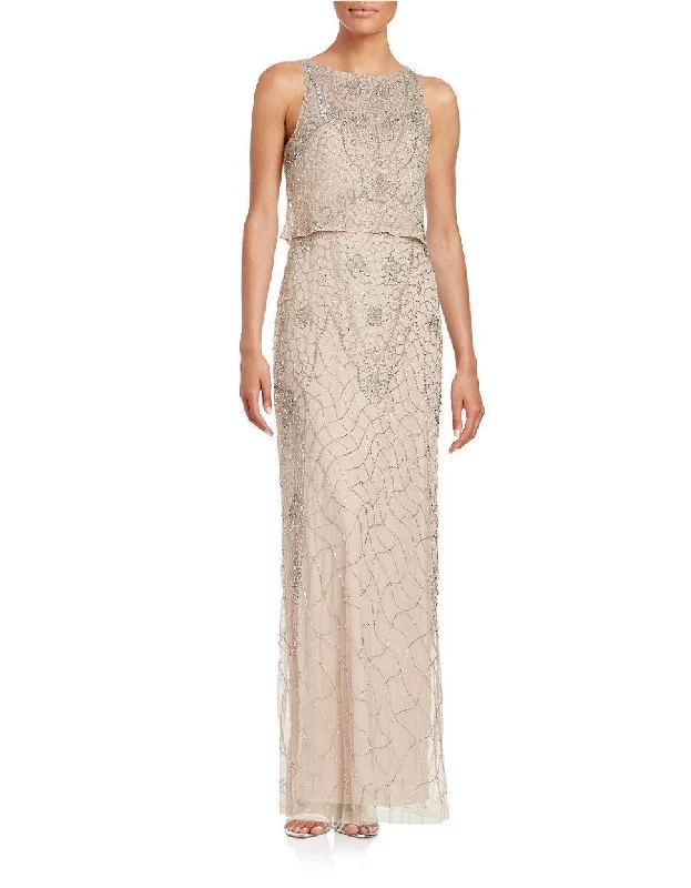 Women's Tops And Clothing Exquisite Women's Wear Sale Aidan Mattox - 054468710SC Sleeveless Keyhole Back Beaded Mesh Dress