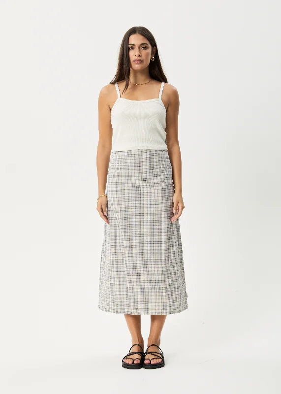 Women's Evening Outfit Don't Miss Out AFENDS Womens Drew - Seersucker Midi Skirt - Taupe Check Women's Evening Outfit Don't Miss Out AFENDS Womens Drew - Seersucker Midi Skirt - Taupe Check