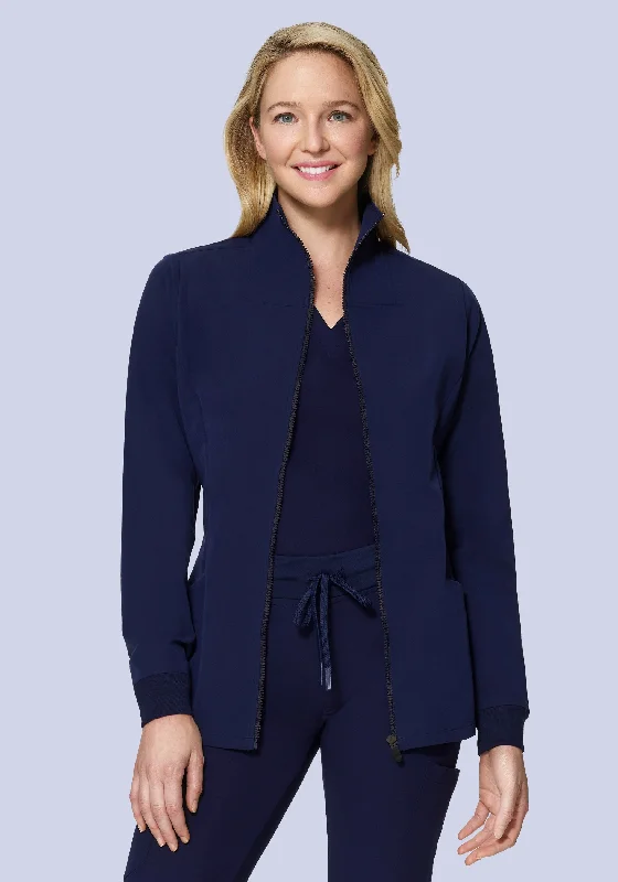 Formal Attire For Women Trendy Aesthetics Women's Modern Scrub Jacket Navy