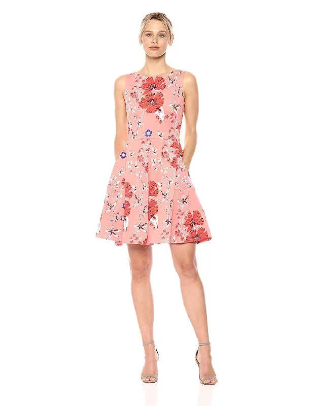 Casual Chic Clothing For Women Flash Sales Taylor - Sleeveless Box Pleat Floral Print Scuba Dress 9757MJSC