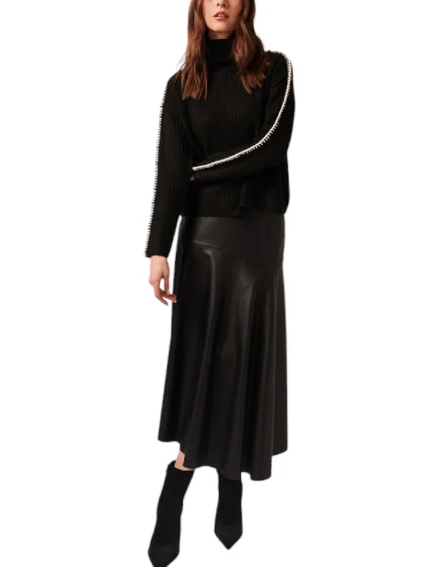 Timeless Women's Clothes Colorful Clothing Trinity Turtleneck Sweater In Nightfall Raven
