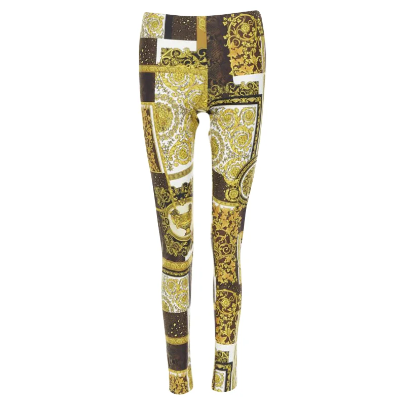Women's Occasion Wear Clothing Seasonal Trend Versace Mosaic Barocco leather stretchy leggings