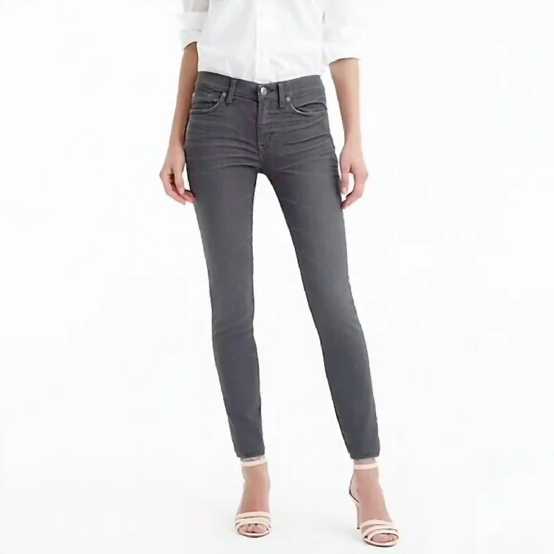 Women's Holiday Attire Chic Style Toothpick Mis Rise Skinny Jeans In Gray