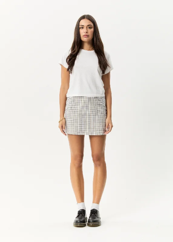 Women's High-End Clothing High End Designer Brands Discount AFENDS Womens Drew - Seersucker Mini Skirt - Taupe Check Women's High-End Clothing High End Designer Brands Discount AFENDS Womens Drew - Seersucker Mini Skirt - Taupe Check
