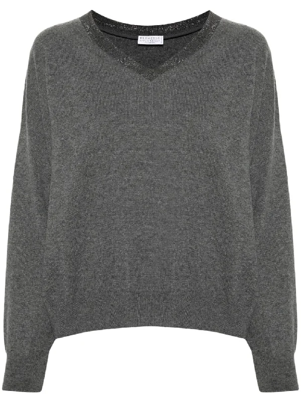 Women's Tailored Outfit Art Deco Geometric Pattern Look Brunello Cucinelli Women's Sweaters Women's Tailored Outfit Art Deco Geometric Pattern Look Brunello Cucinelli Women's Sweaters