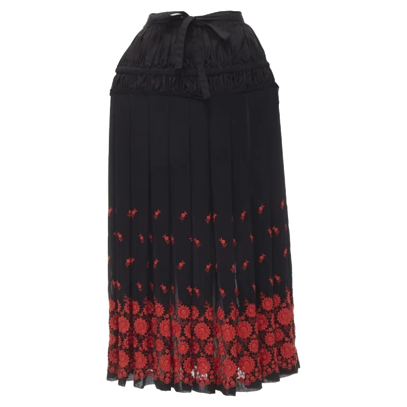 Women's Holiday Clothing Season Transition Versatile Wear Clearance Comme Des Garcons Floral Embroidered Peplum Crin Skirt Women's Holiday Clothing Season Transition Versatile Wear Clearance Comme Des Garcons Floral Embroidered Peplum Crin Skirt