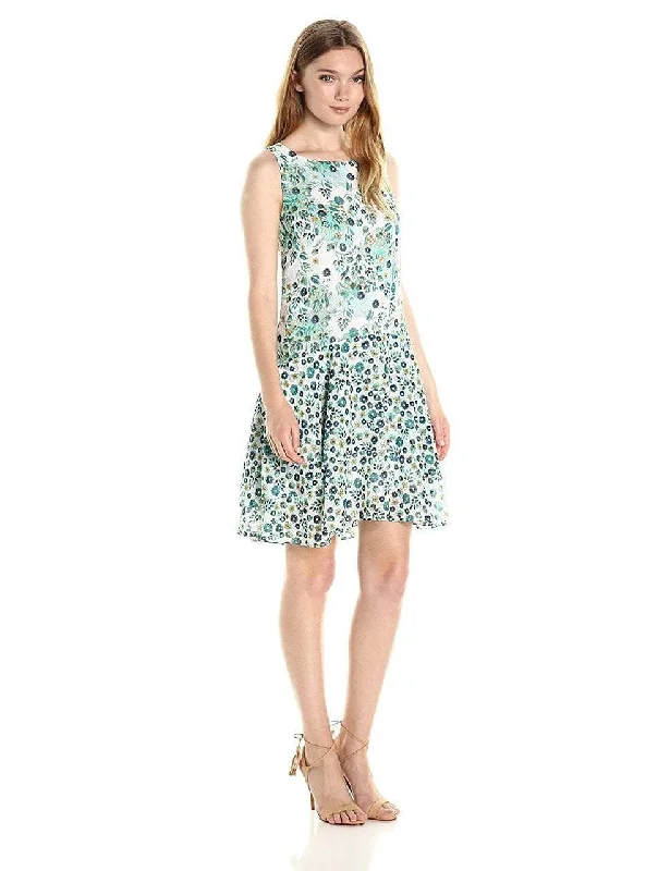 Women's Trendy Outfit Travel Essentials Donna Morgan -Floral Printed Sleeveless Dress D5166MSC