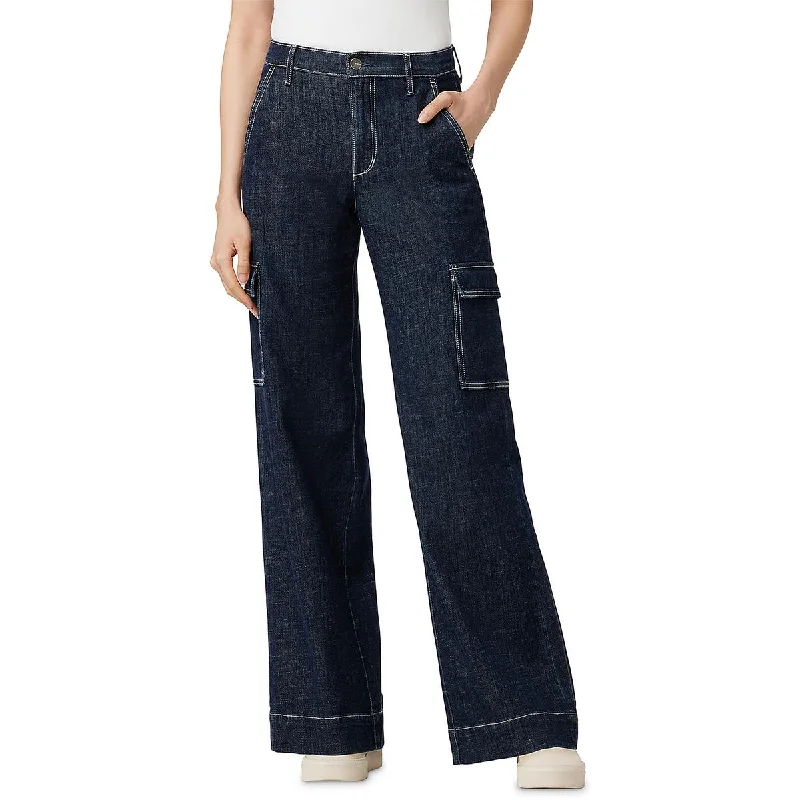 Women's Athletic Outfit Dreamy Draping Petra Womens Cargo Mid-Rise Wide Leg Jeans