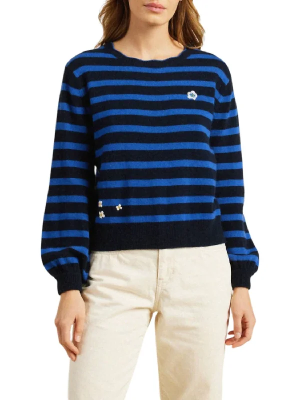 Women's Seasonal Clothes Fashion Sale Ryann Sweater In Navy/blue Stripe