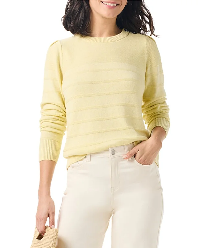 Women's High-Fashion Clothes Seasonal Picks NIC+ZOE Button Shoulder Cashmere-Blend Sweater Women's High-Fashion Clothes Seasonal Picks NIC+ZOE Button Shoulder Cashmere-Blend Sweater