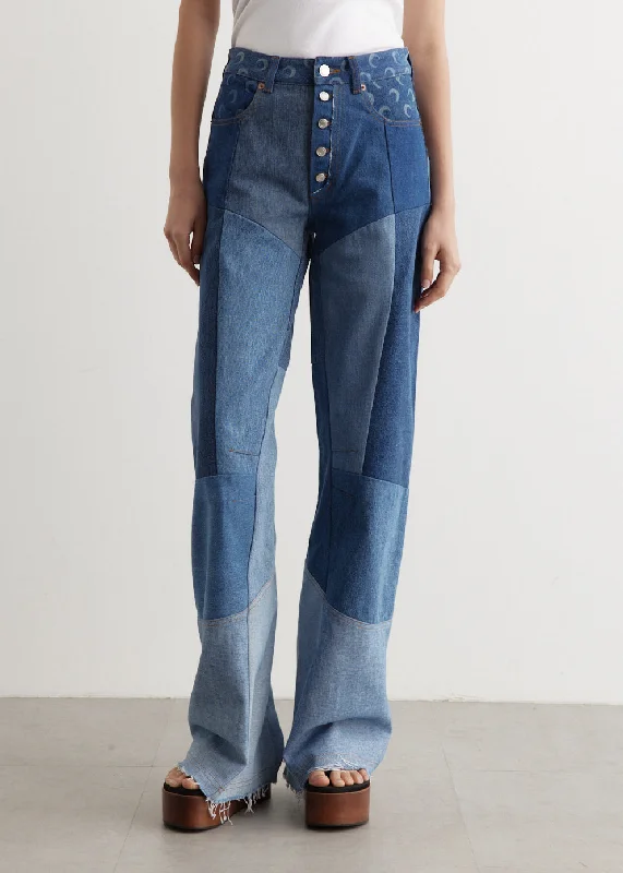 Women's Classic Outfit Holiday Glam Regenerated Denim Flare Pants