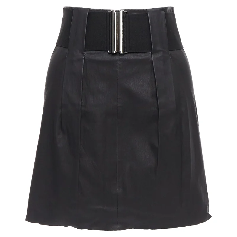 Women's Trendy Casual Outfit Seasonal Clearance Pierre Balmain Leather Wide Logo Elastic Belted A Skirt Women's Trendy Casual Outfit Seasonal Clearance Pierre Balmain Leather Wide Logo Elastic Belted A Skirt