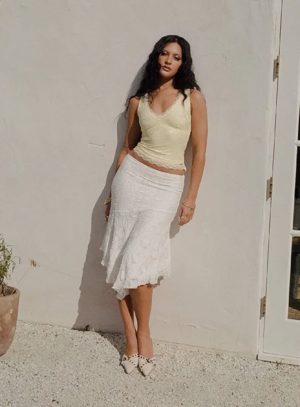 Women's Elegant Formal Outfit Special Offer For You The Escape Midi Skirt White
