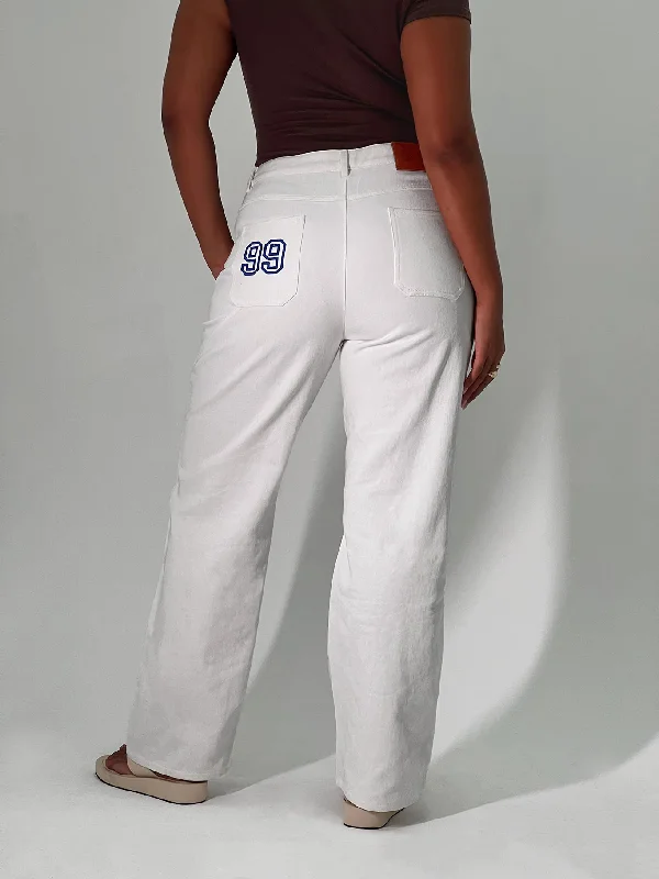 Women's Casual Attire Beat The Heat In Tropical Styles Garza Wide Leg Jeans White Denim Women's Casual Attire Beat The Heat In Tropical Styles Garza Wide Leg Jeans White Denim