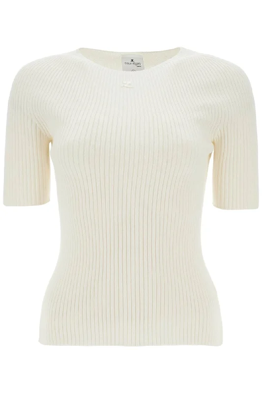 Elegant Clothing For Women Chic And Edgy Courreges Women's Heritage Cotton And Wool Sweater Elegant Clothing For Women Chic And Edgy Courreges Women's Heritage Cotton And Wool Sweater