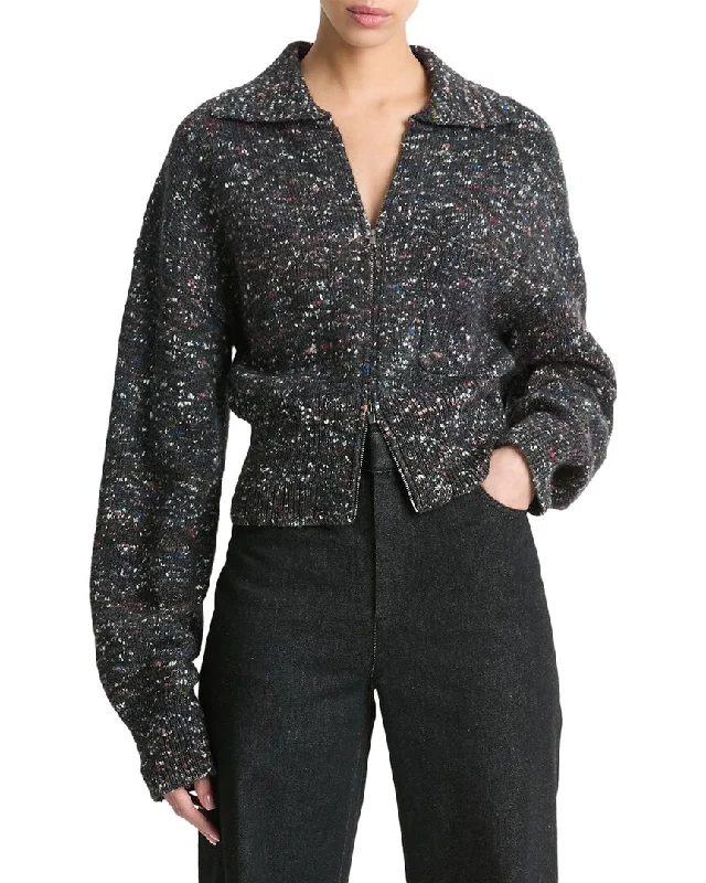 Women's Clothing With Trendy Designs Elegant Ensemble Vince Donegal Zip Wool & Silk-Blend Jacket Women's Clothing With Trendy Designs Elegant Ensemble Vince Donegal Zip Wool & Silk-Blend Jacket