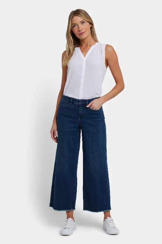 Stylish Women's Clothing Trendy Threads Teresa Wide Leg Ankle Jeans - Ibiza Blues