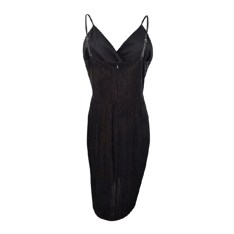 Women's Outfit For The Office Limited Time Offer CeCe Women's Metallic Sleeveless Wrap Dress