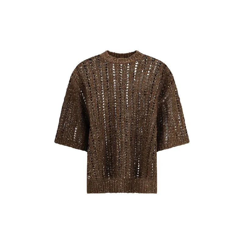 Women's Travel Outfit Set Weekend Special Brunello Cucinelli Sweater in perforated Women's knit Women's Travel Outfit Set Weekend Special Brunello Cucinelli Sweater in perforated Women's knit