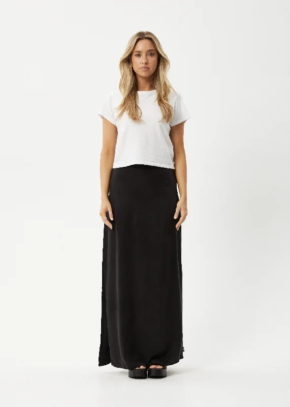 Women's Outerwear Attire Style Versatile Women's Collection AFENDS Womens Grace - Cupro Maxi Skirt - Black Women's Outerwear Attire Style Versatile Women's Collection AFENDS Womens Grace - Cupro Maxi Skirt - Black