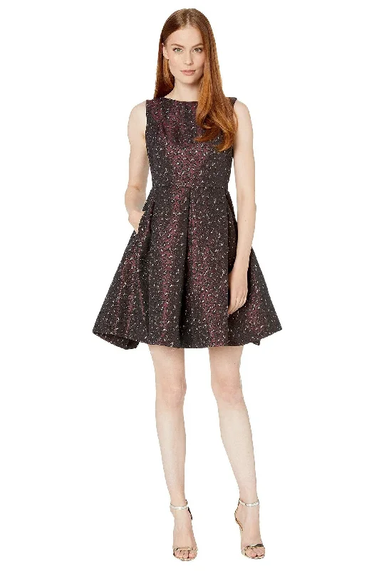 Fashionable Women's Clothes Elevate Your Wardrobe Taylor - Sleeveless Pleated Flared Jacquard Cocktail Dress 1634MSC