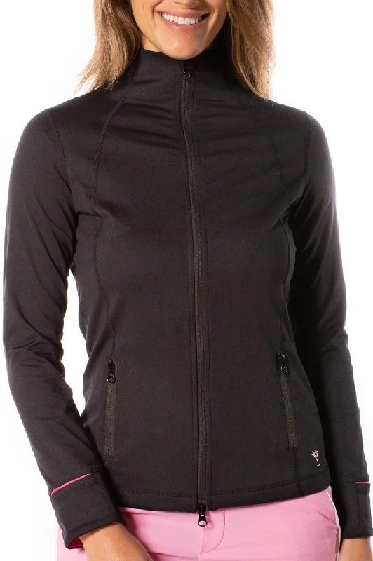 Affordable Luxury Women's Apparel Spring Fling Sale Black/Hot Pink Double-Zip Sport Jacket Affordable Luxury Women's Apparel Spring Fling Sale Black/Hot Pink Double-Zip Sport Jacket
