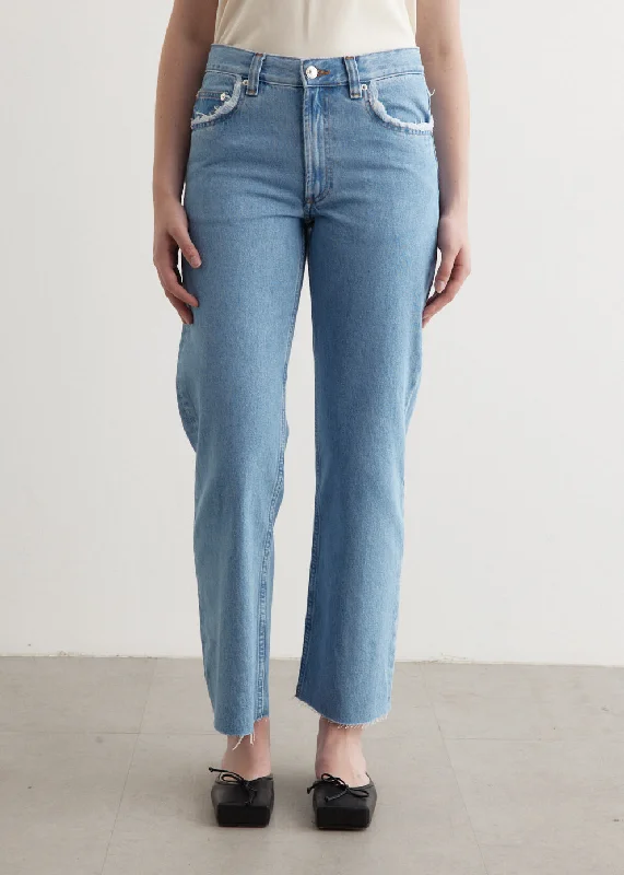 Sustainable Women's Clothes Flash Sale, Don't Miss Relaxed Raw Edge Jeans