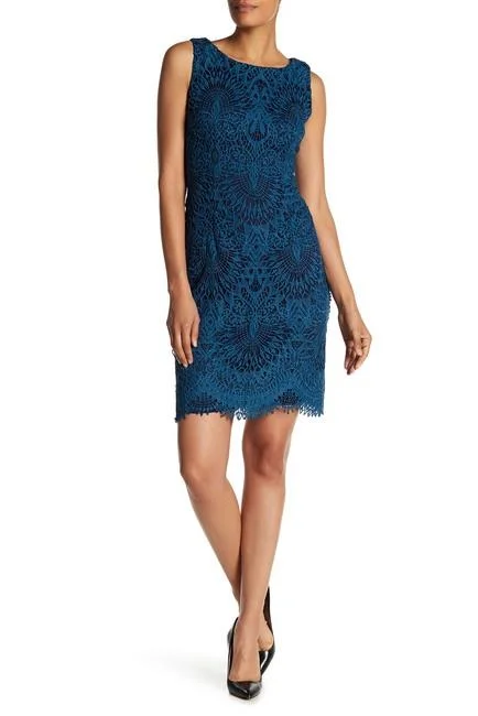 Women's Formal Event Clothing Holiday Attire Sale Chetta B. - Sleeveless Boat Neck Back Lace Dress B1716898SC