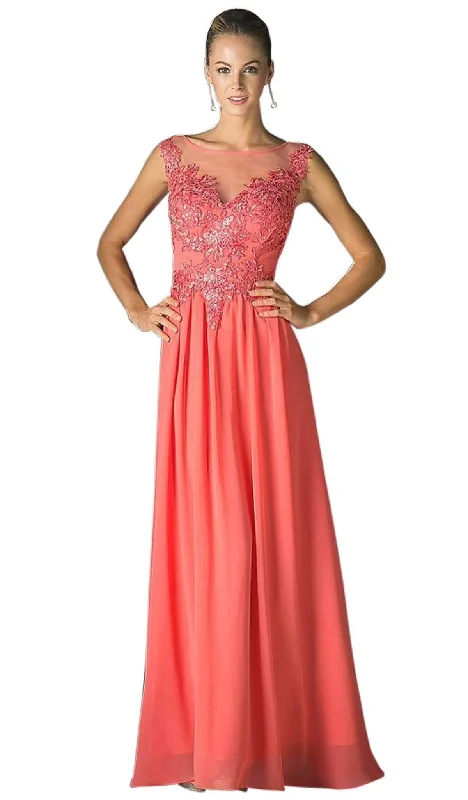Women's Formal Apparel End Of Season Clearance Cinderella Divine - CF005 Lace Sleeveless A-Line Gown Women's Formal Apparel End Of Season Clearance Cinderella Divine - CF005 Lace Sleeveless A-Line Gown