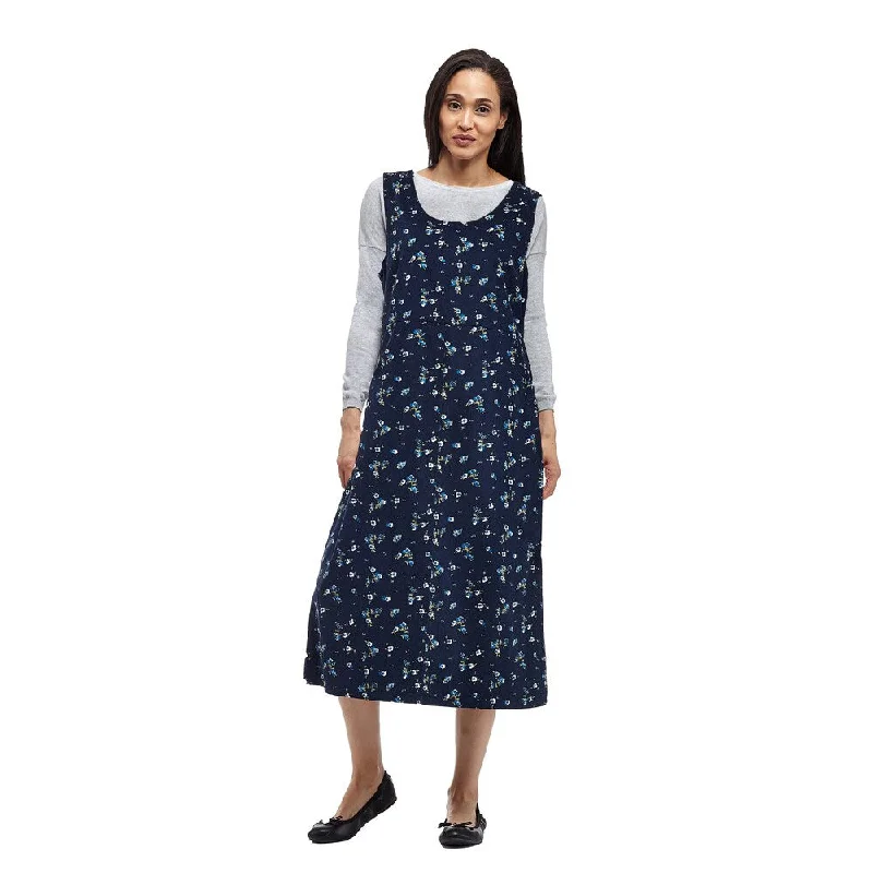 Comfortable Women's Clothing Hurry Before It's Gone La Cera Women's Blue Cotton Sleeveless Coduroy Dress