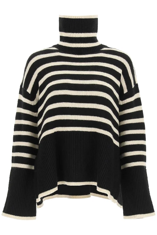 Elegant Women's Evening Garments Wardrobe Upgrade Toteme Women's Striped Wool Cotton Turtleneck Elegant Women's Evening Garments Wardrobe Upgrade Toteme Women's Striped Wool Cotton Turtleneck