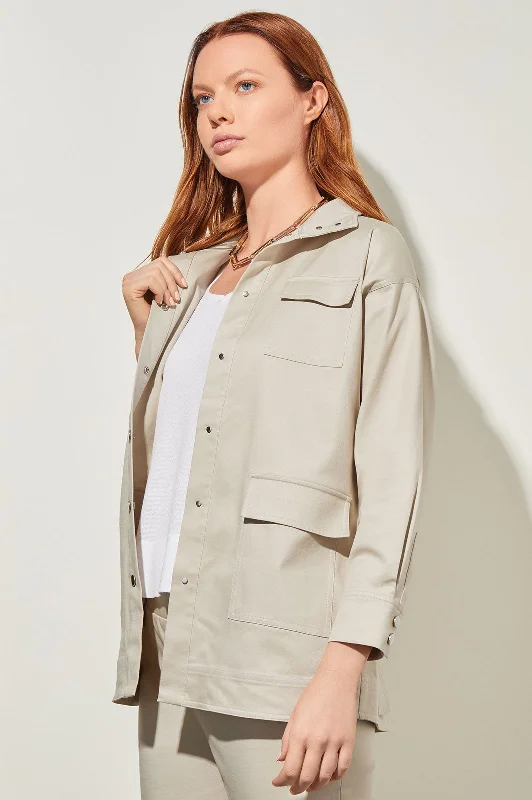 Women's Functional Outfit For Outdoor Activities Boutique Styles Safari Jacket - Stretch Cotton Tencel Women's Functional Outfit For Outdoor Activities Boutique Styles Safari Jacket - Stretch Cotton Tencel