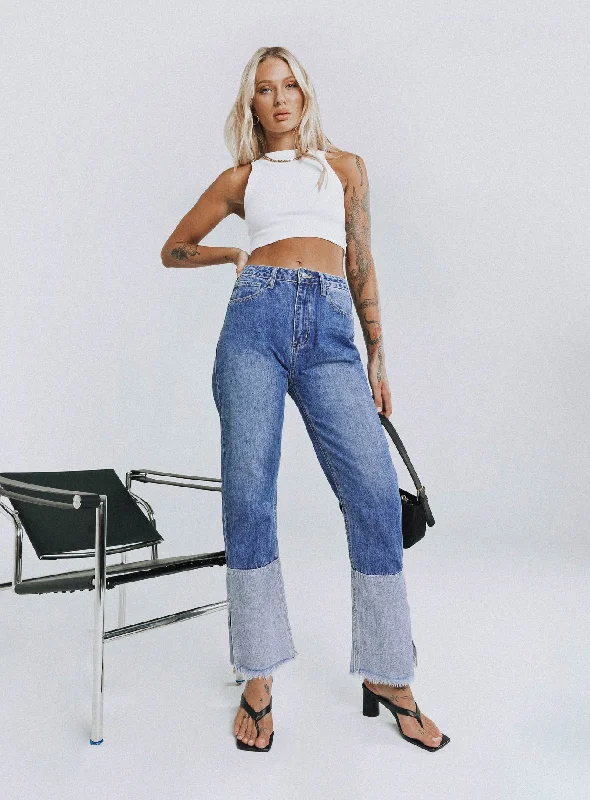 Women's Vintage-Inspired Outfit Best Sellers Rhode Straight Leg Spilt Hem Denim Jeans Women's Vintage-Inspired Outfit Best Sellers Rhode Straight Leg Spilt Hem Denim Jeans
