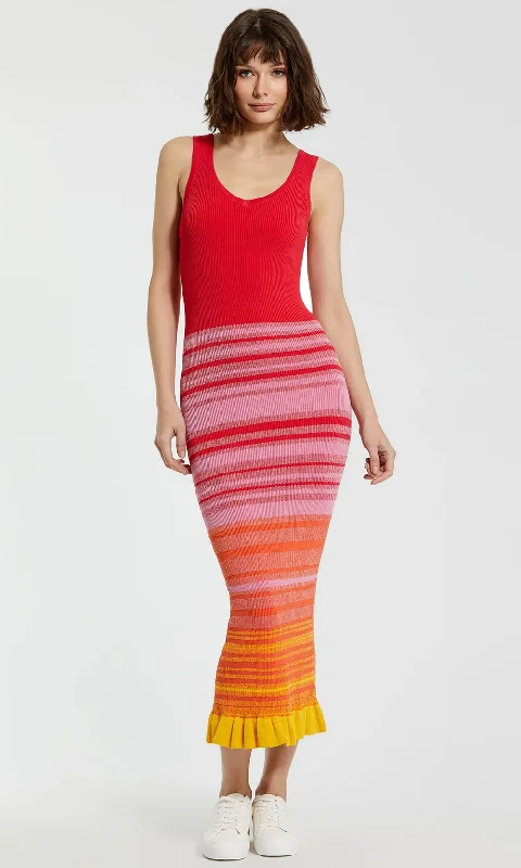 Charming Women's Garments Romantic Date - Night Ensemble Mac Duggal K12007 - Sleeveless Knit Long Dress
