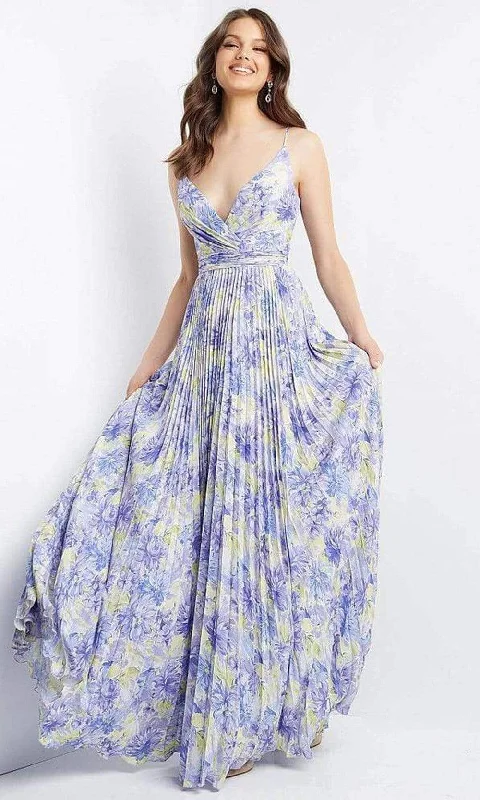 Women's Activewear Garments Versatile Wardrobe Essentials JVN by Jovani JVN08491SC - Sleeveless Printed Prom Gown
