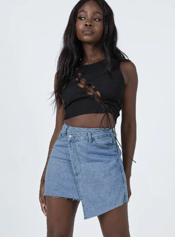 Women's Apparel Tropical Island - Inspired Attire Banksia Denim Mini Skirt