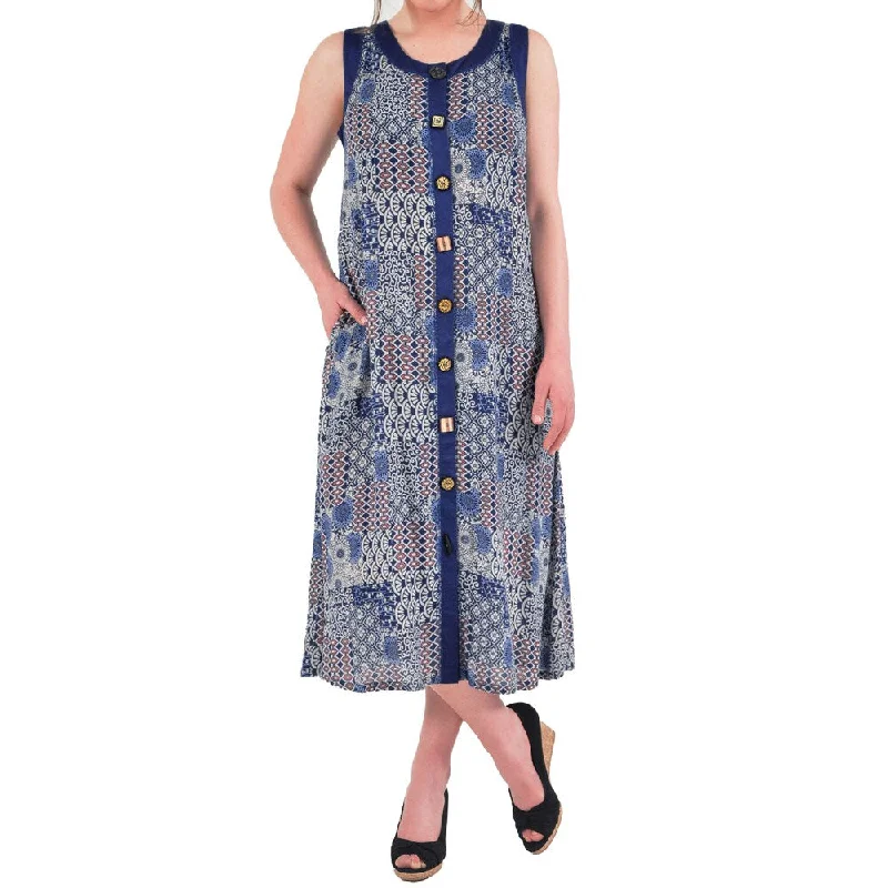 Fashionable Women's Clothing Budget Friendly La Cera Women's Sleeveless Patchwork Dress