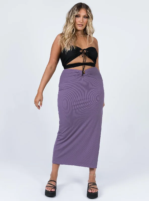 Modern Women's Apparel Mid - Week Surprise Baseline Maxi Skirt Purple