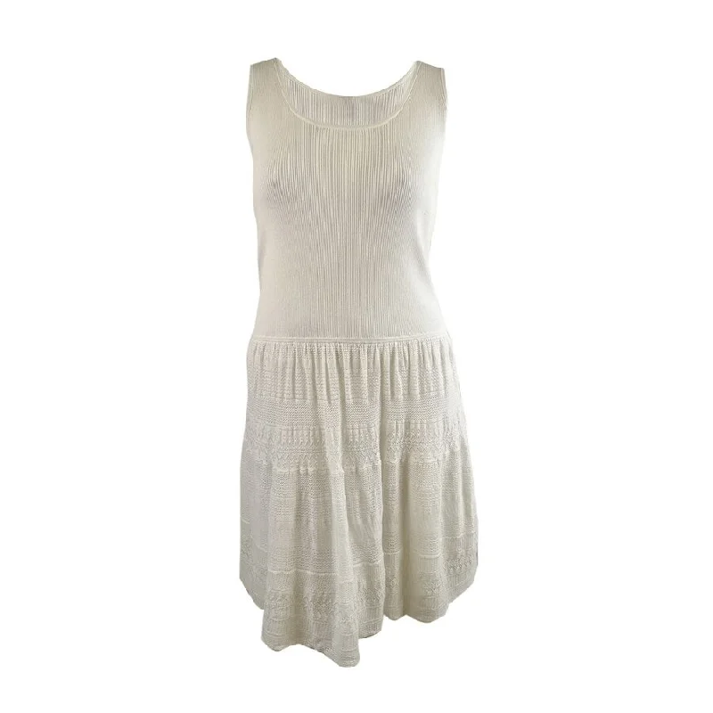 Stylish Women's Garments Trendsetter's Closet Lauren Ralph Lauren Women's Jersey Sleeveless Dress (XXL, White)