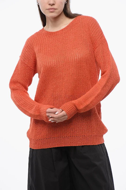 Women's Clothing Apparel Sets Budget Saver Woolrich Crew Neck Linen Sweater