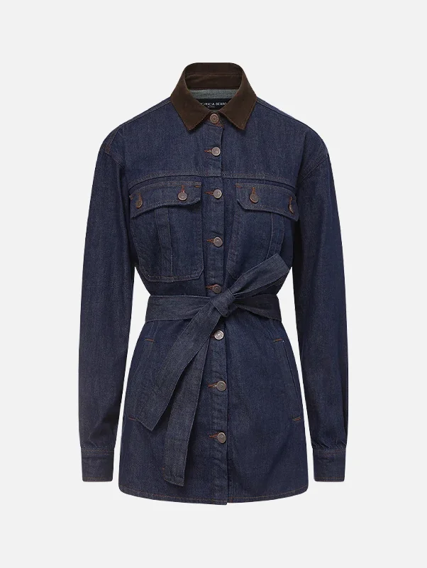 Women's Evening Outfit Exclusive Discounts Mikaela Shacket in Indigo Rinse